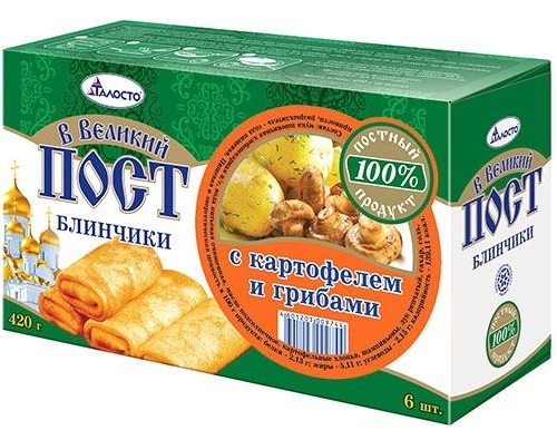 ТАЛОСТО Блины В ВЕЛИКИЙ ПОСТ  с картофелем и грибами, 420 г
