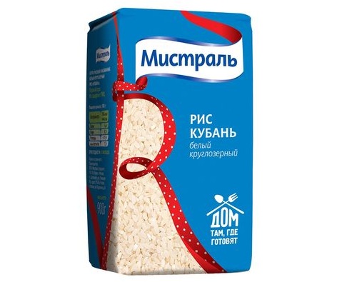 Мистраль рис Кубань белый круглозерный 900г Мистраль рис Кубань белый круглозерный 900г