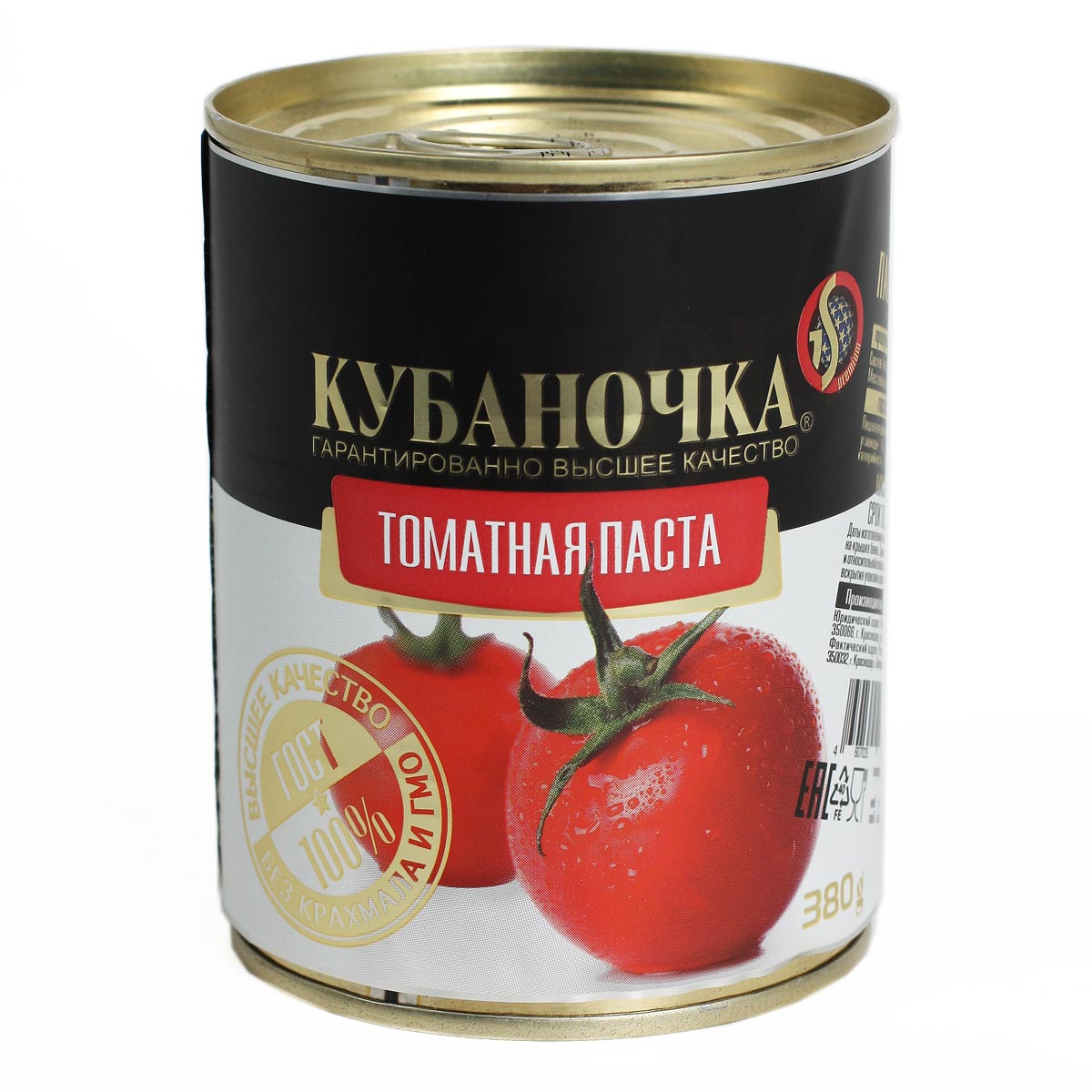 Кубаночка томатная паста 380г