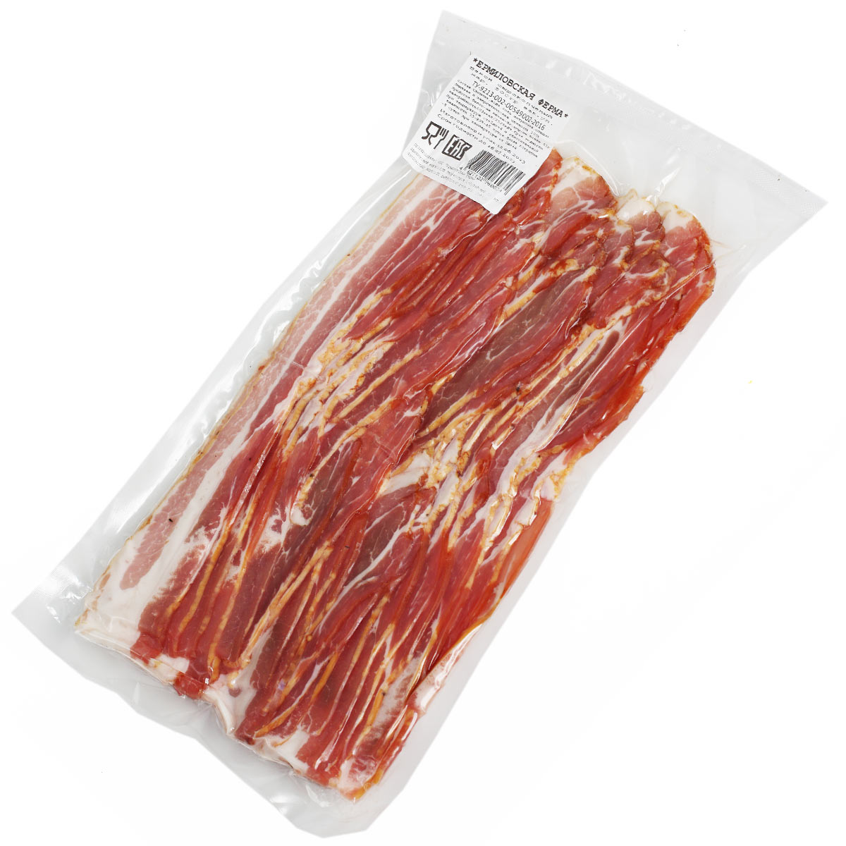 Ермиловская ферма Бекон сырокопченый нарезка 500г