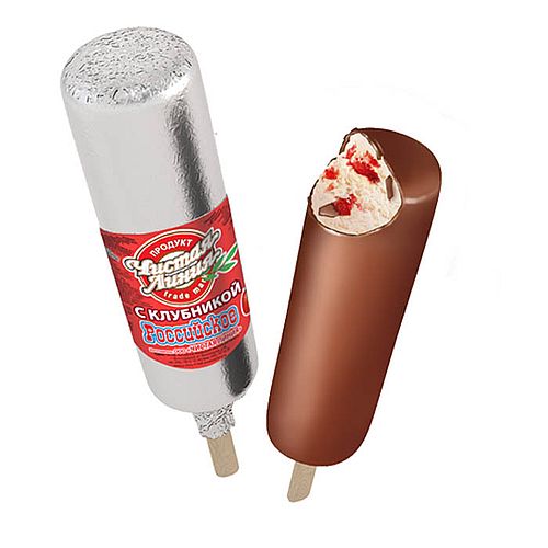 ЧИСТАЯ ЛИНИЯ пломбир Клубника эскимо 70г