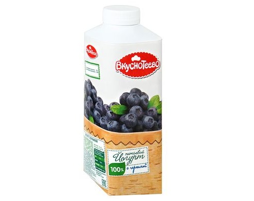 ВКУСНОТЕЕВО йогурт питьевой черника 1.5% 750г