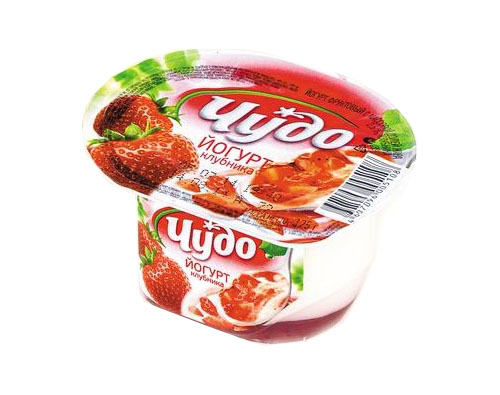 ЧУДО йогурт с джемом клубника 2.5% 125г
