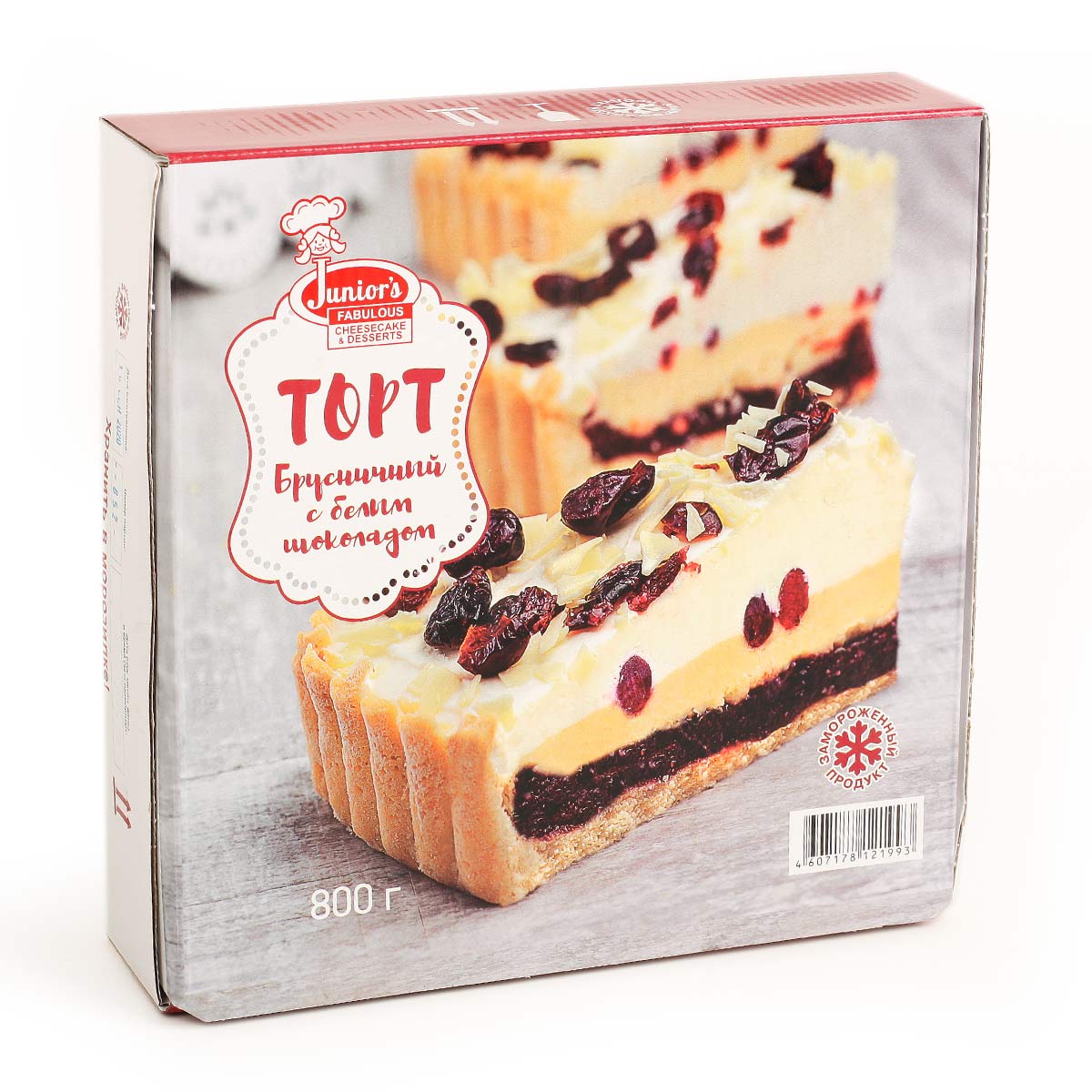 Торт Брусничный с белым шоколадом Junior's 800г