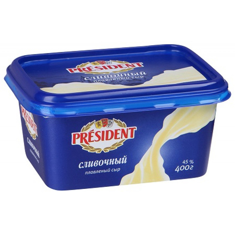 Сыр плавленый Сливочный Президент 400г 