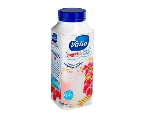 VALIO Йогурт питьевой малина/злаки 0.4% 330г 