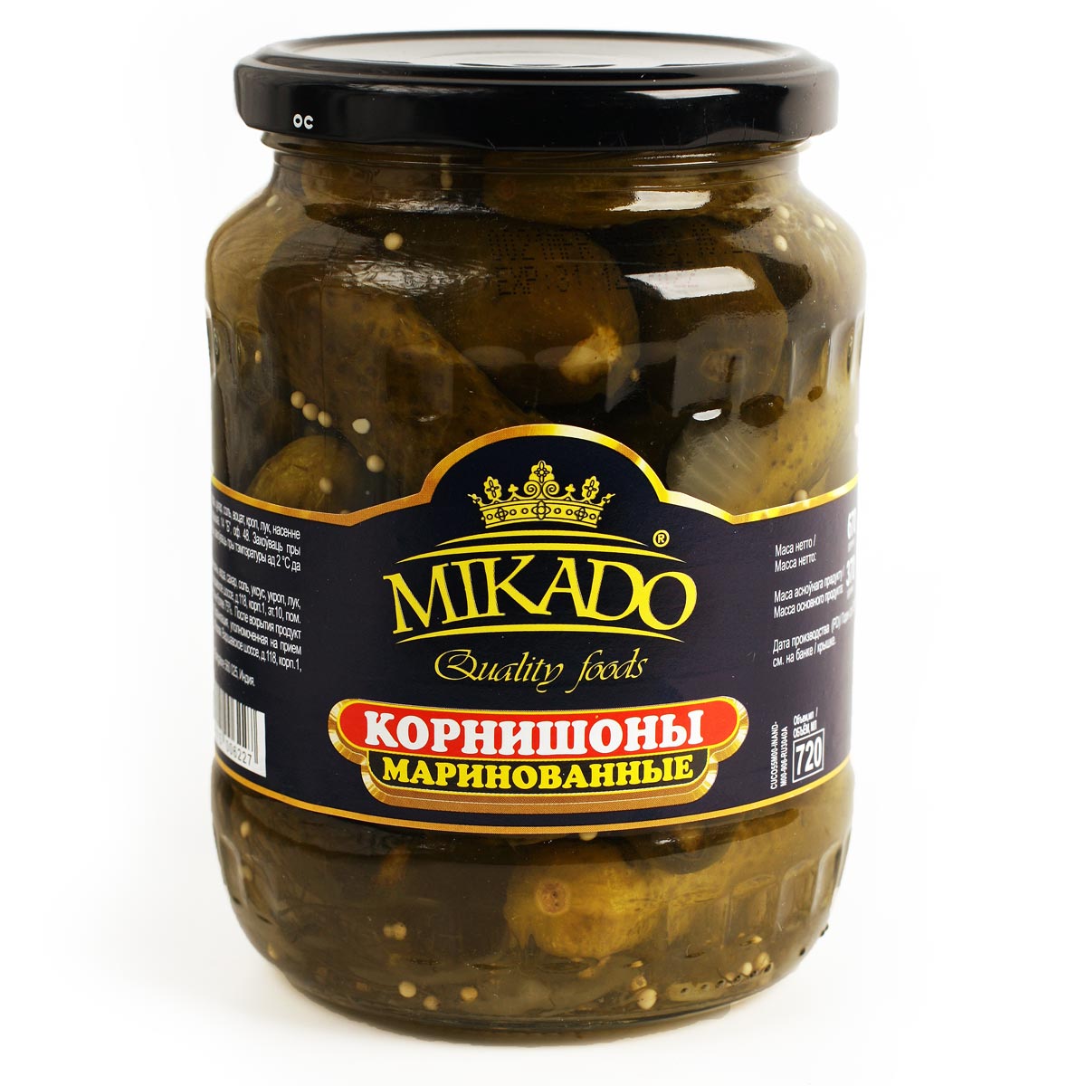 Mikado корнишоны маринованные 720мл