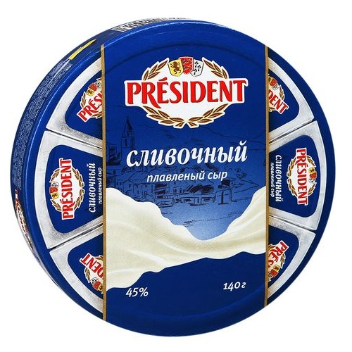 PRESIDENTсыр плавленый Сливочный 45% 140г