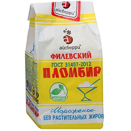 АЙСБЕРРИ мороженое Пломбир Филевский 450г