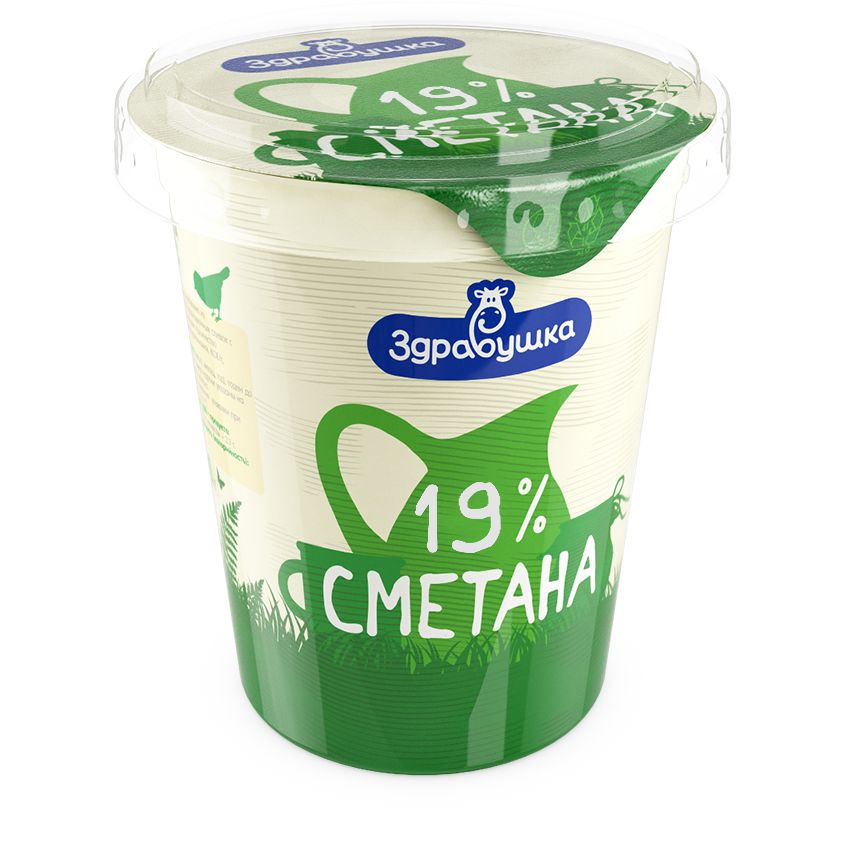 Здравушка сметана 19% 380г