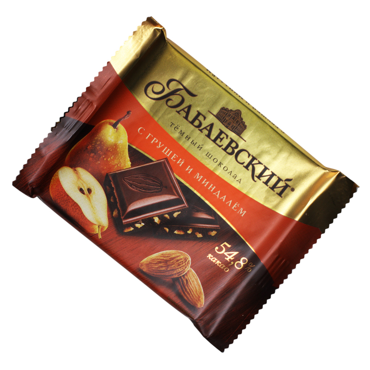 Бабаевский шоколад темный с грушей миндалем 54,8% 70г Бабаевский шоколад темный с грушей миндалем 54,8% 70г