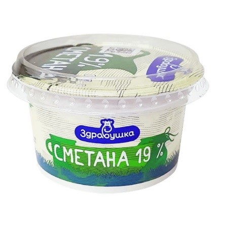 Здравушка сметана 19% 180г