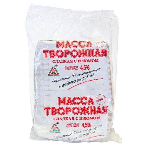 Пискаревский МПЗ Творожная масса сладкая с изюмом 4.5% 250г