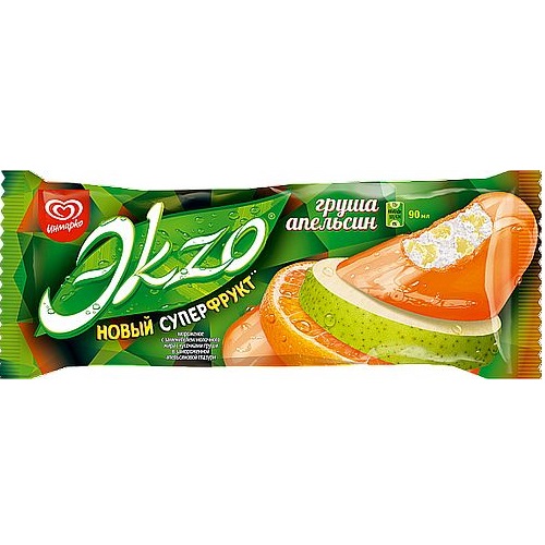 Экзо мороженое EKZO Груша-Апельсин эскимо 70г