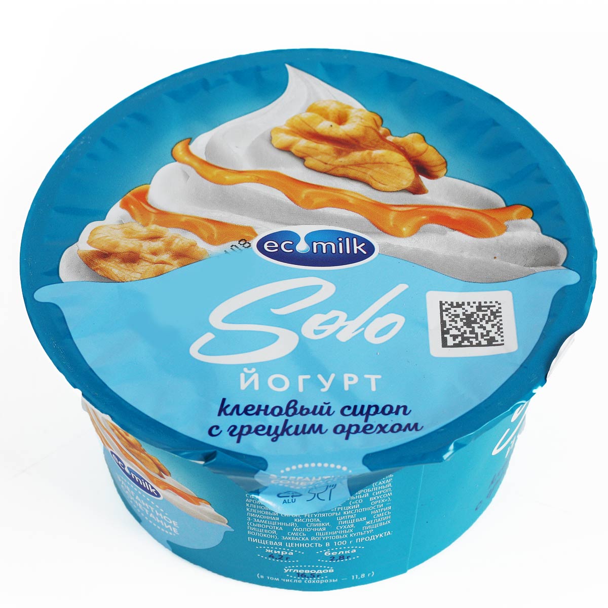 Экомилк йогурт SOLO кленовый сироп с грецким орехом 140г