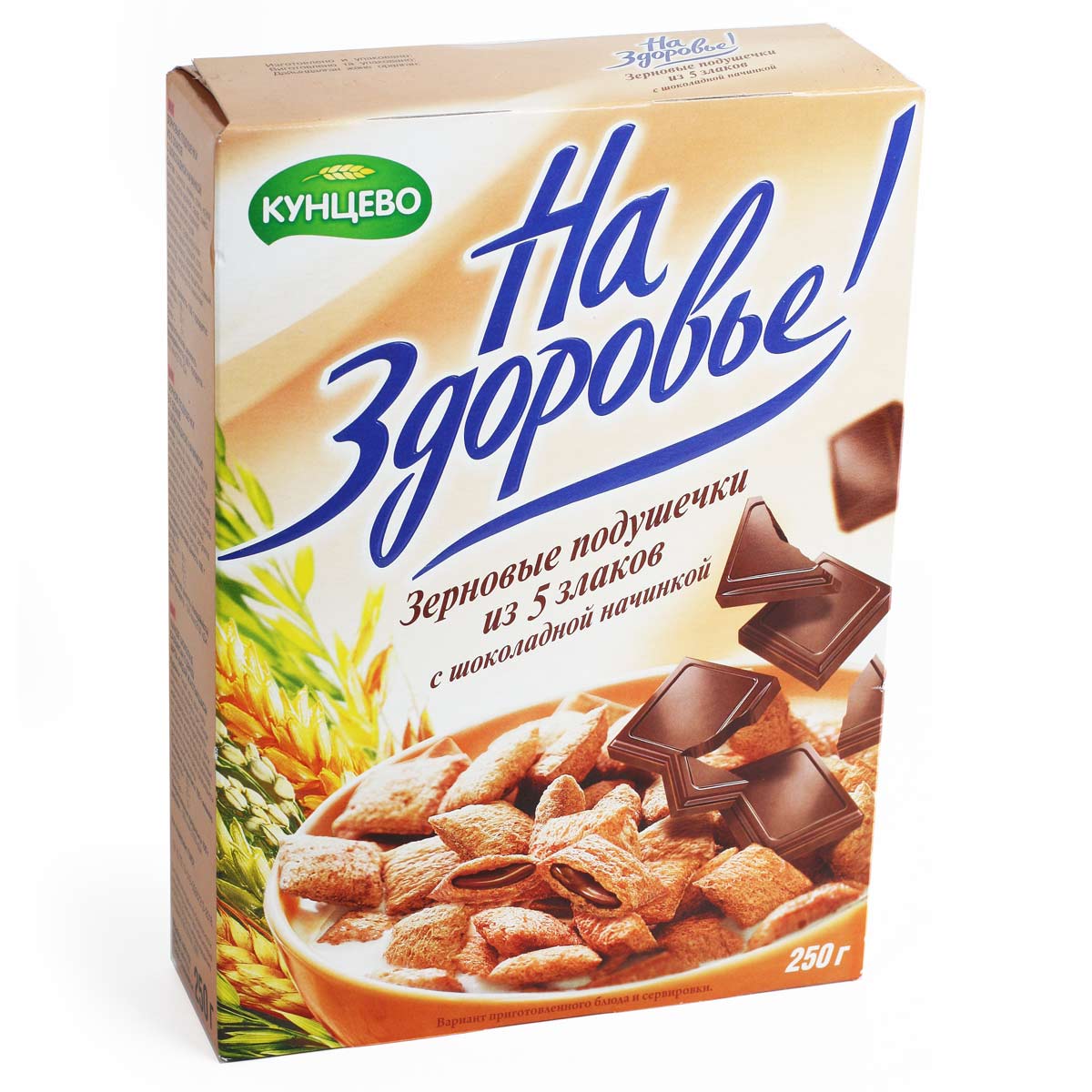 Кунцево подушечки из 5 злаков с шоколадной начинкой 250г