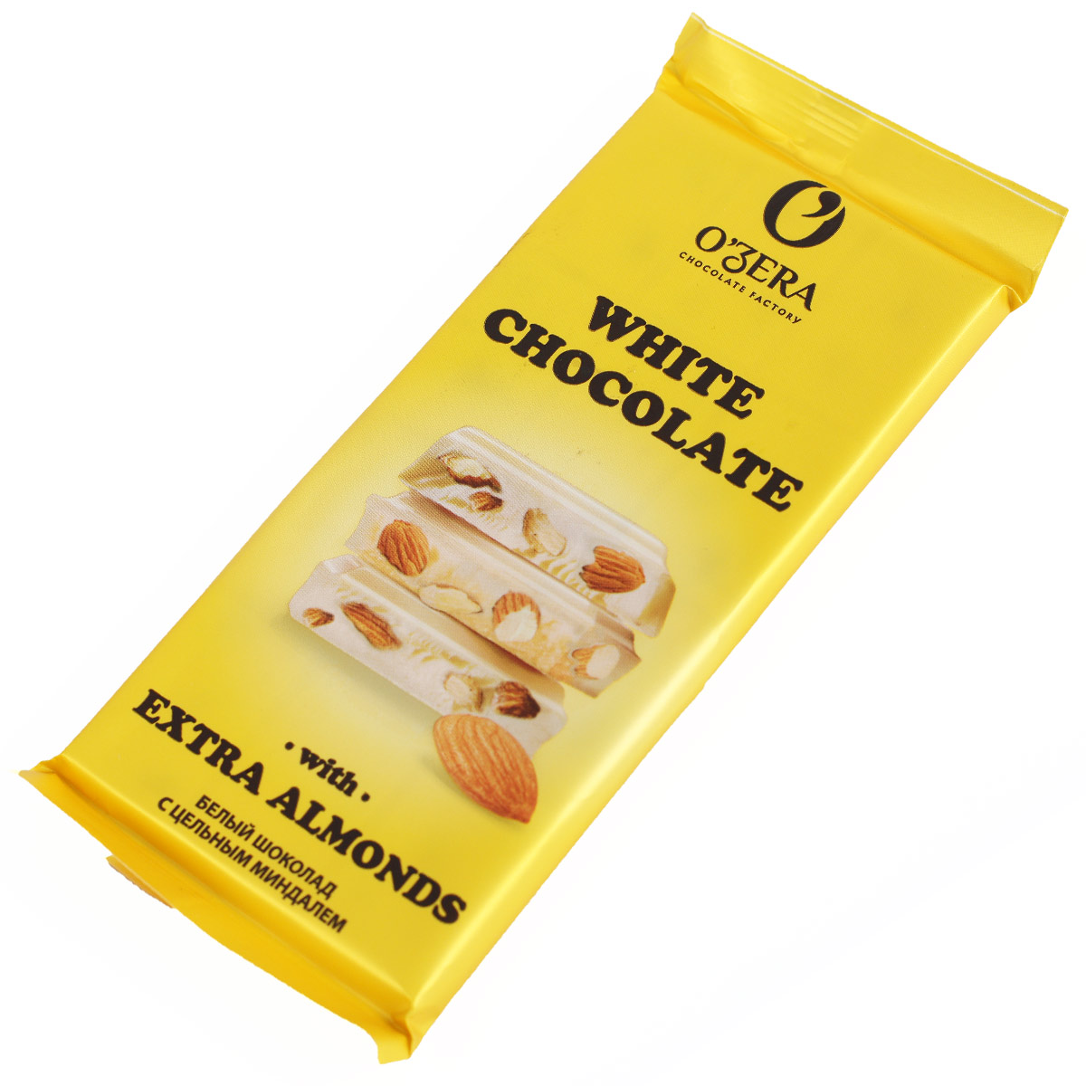 ОЗЕРА белый шоколад с цельным миндалём O'ZERA 90г