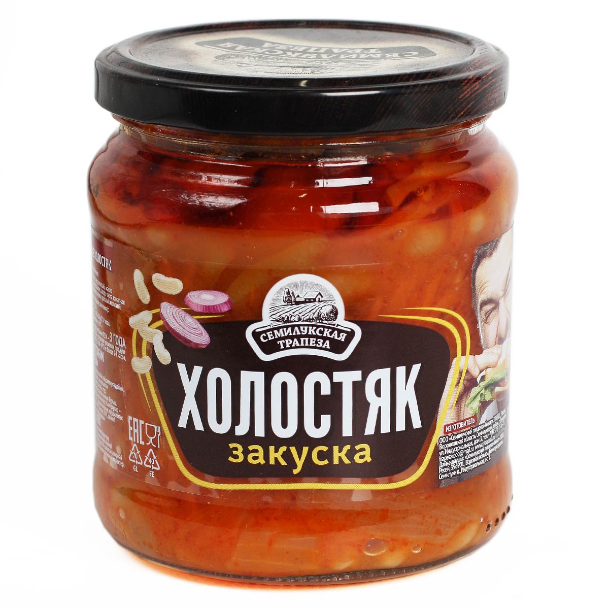Холостяк закуска Семилукская трапеза 460г Холостяк закуска Семилукская трапеза 460г