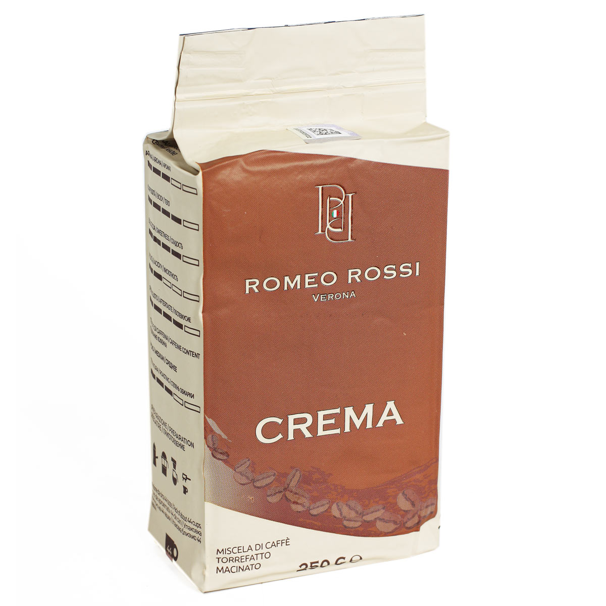 ROMEO ROSSI CREMA Кофе натуральный обжареный молотый 250г ROMEO ROSSI CREMA Кофе натуральный обжареный молотый 250г