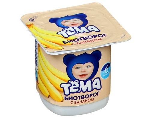 ТЕМА Биотворог Банан 4,2%, 100г ТЕМА Биотворог Банан 4,2%, 100г