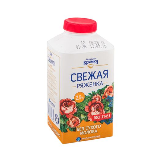 БОЛЬШАЯ КРУЖКА Ряженка  СВЕЖАЯ 2.5% 500г