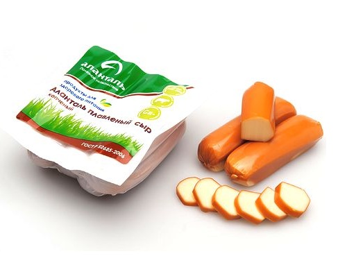 Аланталь сыр плавлено-копченый колбаски 220г