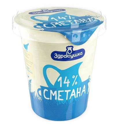 Здравушка сметана 14% 380г