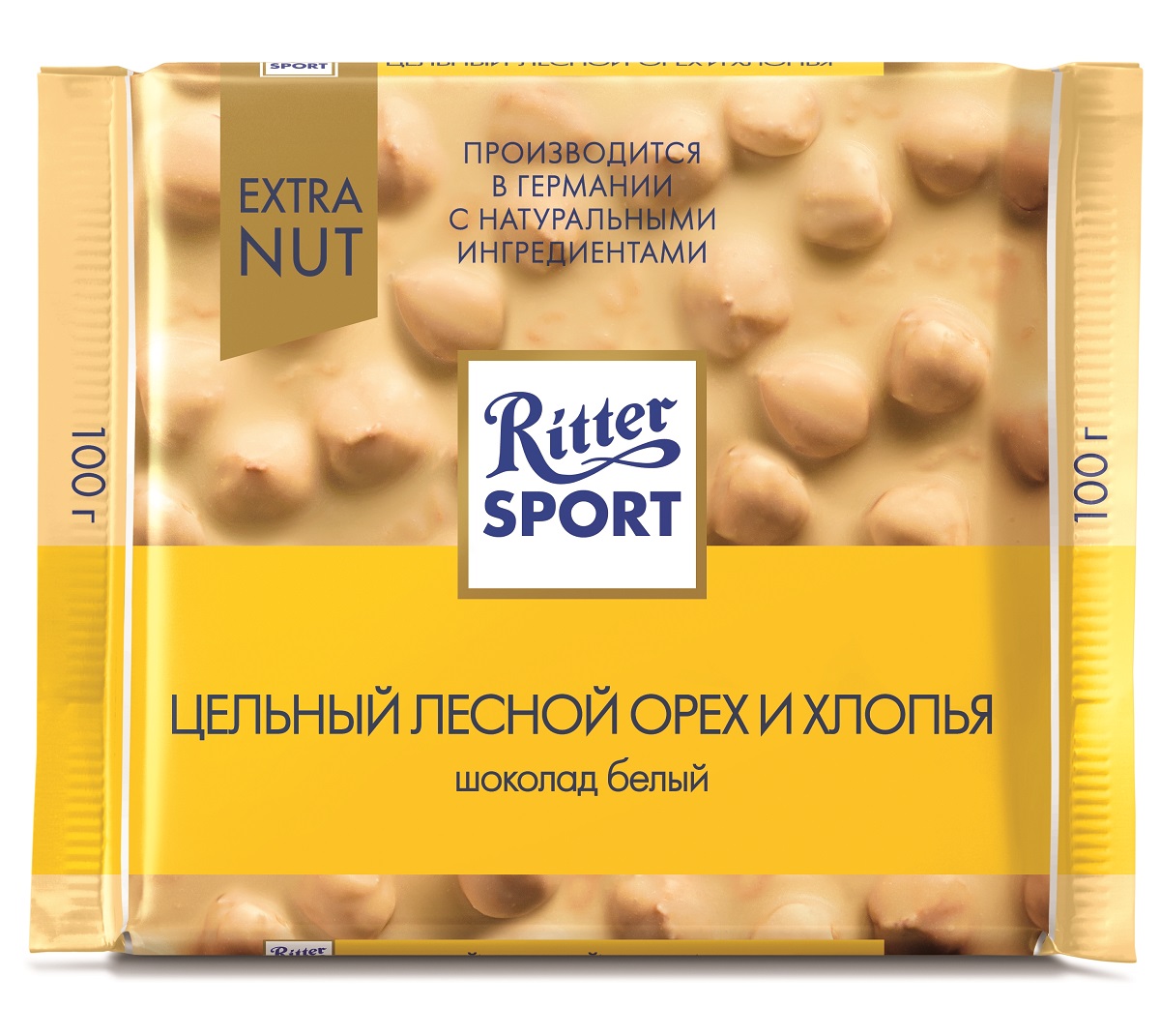 Риттер Спорт шоколад белый с фундуком 100г