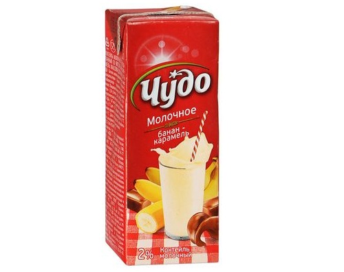 ЧУДО Молочный коктейль Банан/Карамель 3%, 200г 
