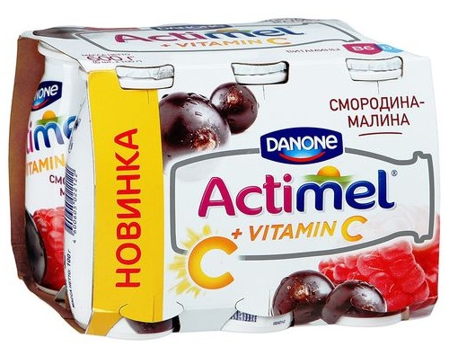 Актимель Смородина Малина 6x100г