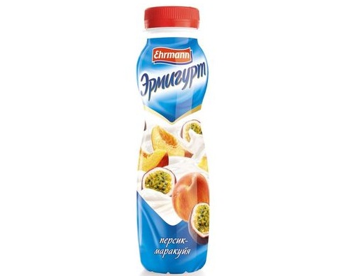 Ehrmann Эрмигурт йогурт питьевой Персик-Маракуйя 290г 