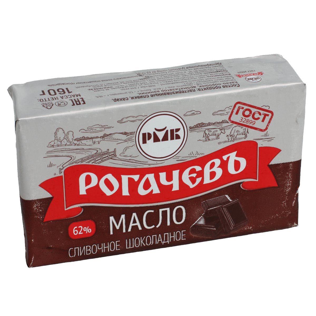 Рогачевъ масло сливочное шоколадное 62% 160г