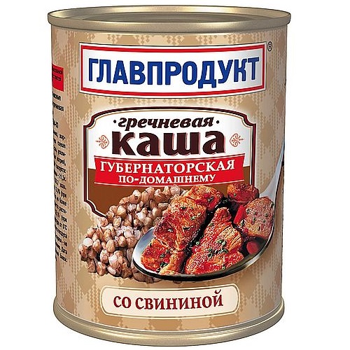 ГЛАВПРОДУКТ Каша гречневая со свининой 340г