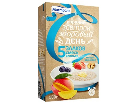 Мистраль хлопья 5 злаков смесь 400г Мистраль хлопья 5 злаков смесь 400г
