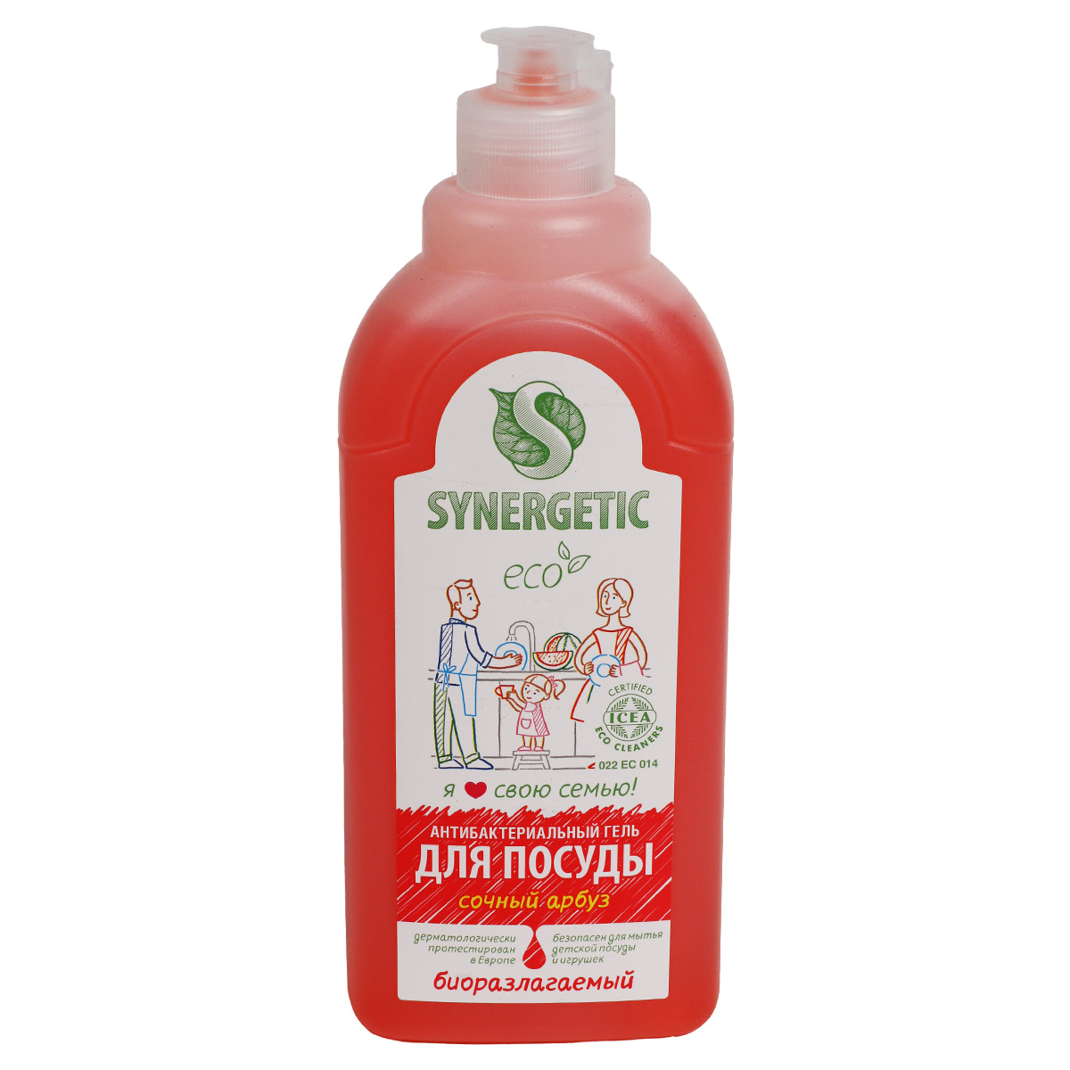 Антибактериальный биоразлагаемый гель для посуды SYNERGETIC 500vk 