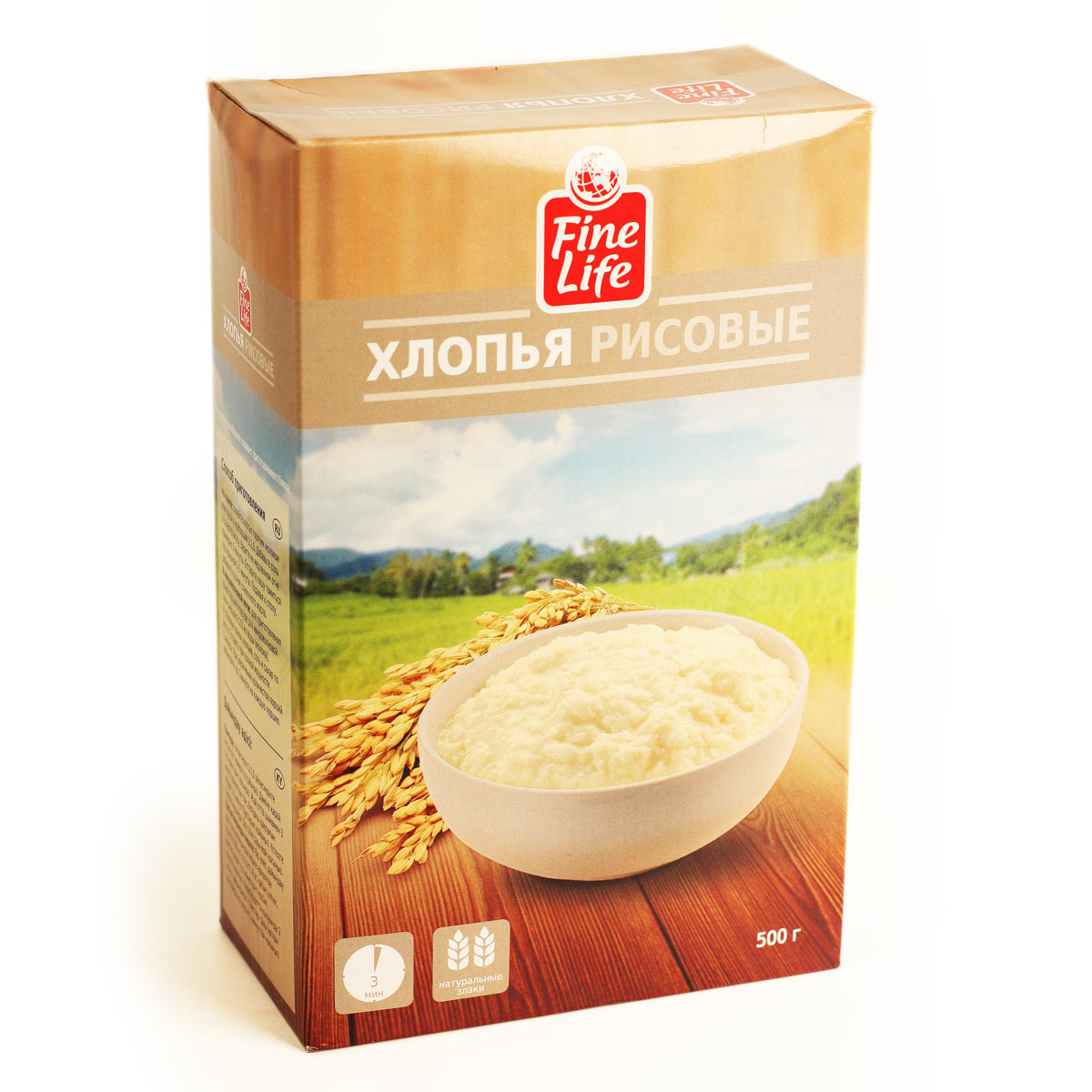 FINE LIFE рисовые хлопья 3мин 500г