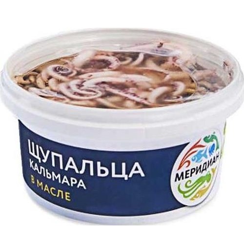 Щупальца кальмара в масле Меридиан 430г Щупальца кальмара в масле Меридиан 430г