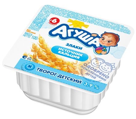 АГУША Творог злаки 3,9%, 100 г 