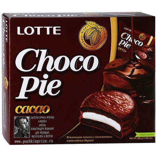 CHOCO PIE LOTTE какао печенье в шоколадной глазури 12x28г