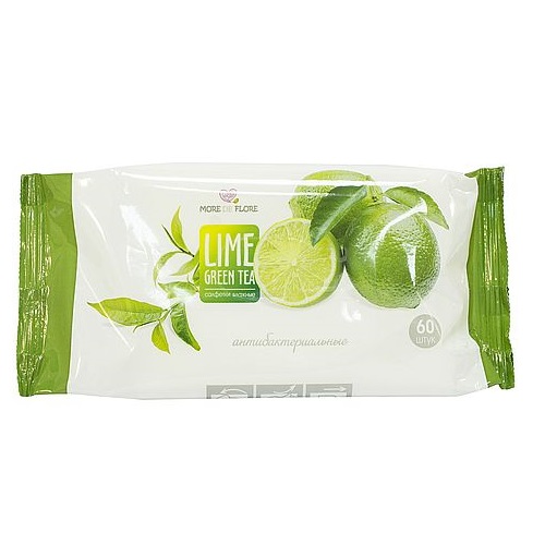 MORE DE FLORE Влажные салфетки антибактериальные упаковка 15шт