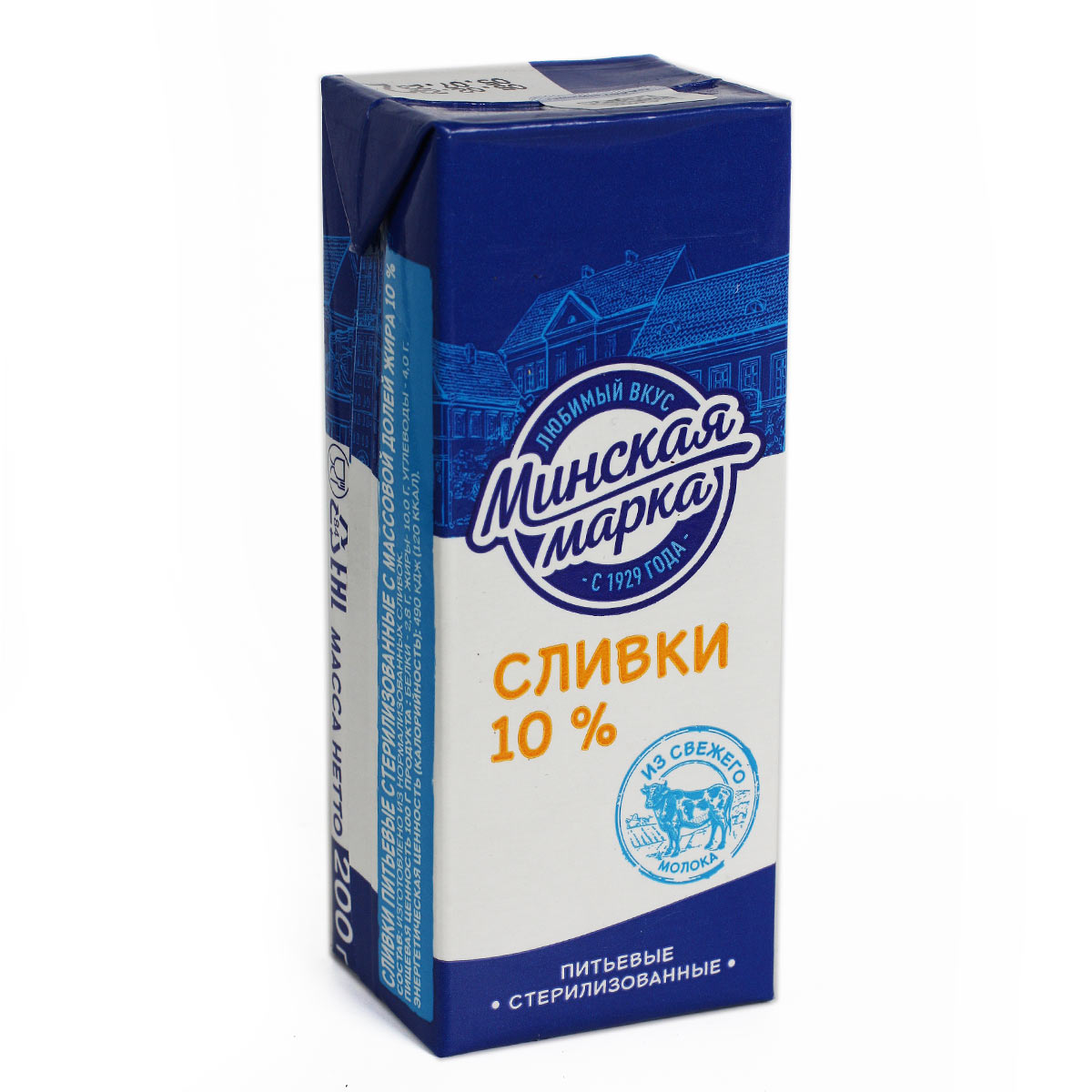 Сливки МИНСКАЯ МАРКА 10% 200г