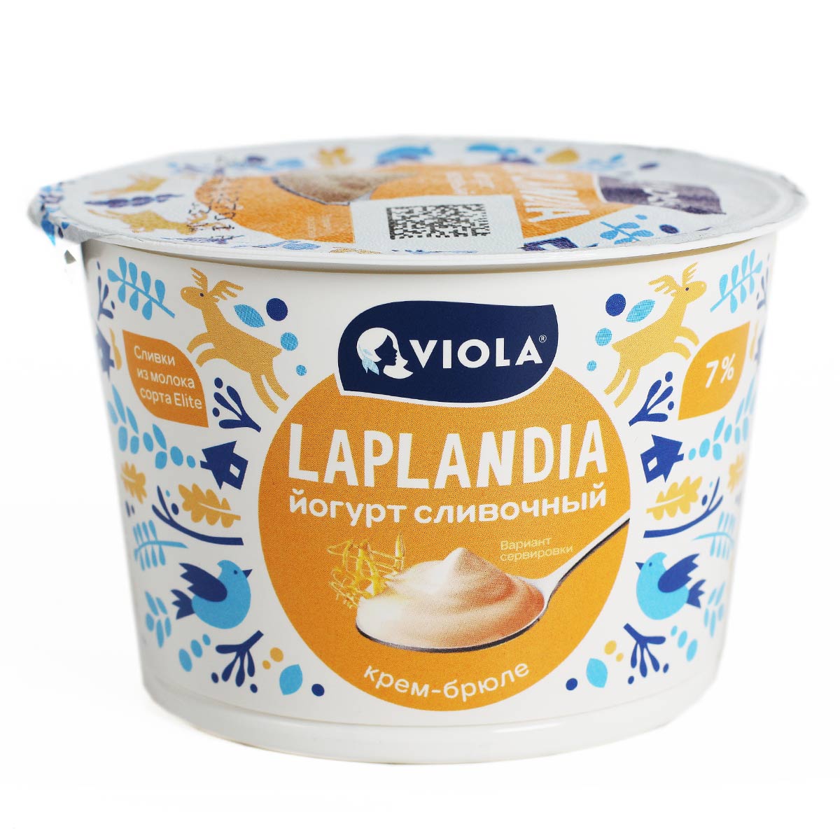 Сливочный йогурт ЛАПЛАНДИЯ VIOLA Крем-брюле 7% 180г Сливочный йогурт ЛАПЛАНДИЯ VIOLA Крем-брюле 7% 180г