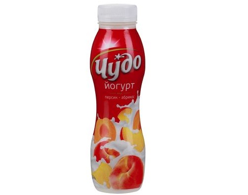 ЧУДО Йогурт питьевой Персик-абрикос 2.4% 270г ЧУДО Йогурт питьевой Персик-абрикос 2.4% 270г