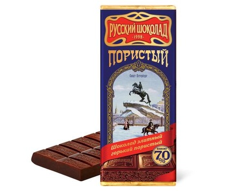 Русский шоколад Элитный горький пористый, 90 гр.