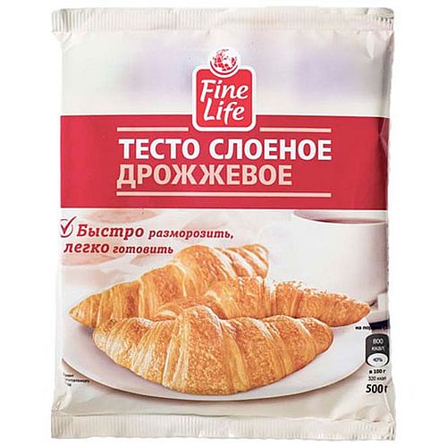 FINE LIFE тесто слоеное дрожжевое 500г