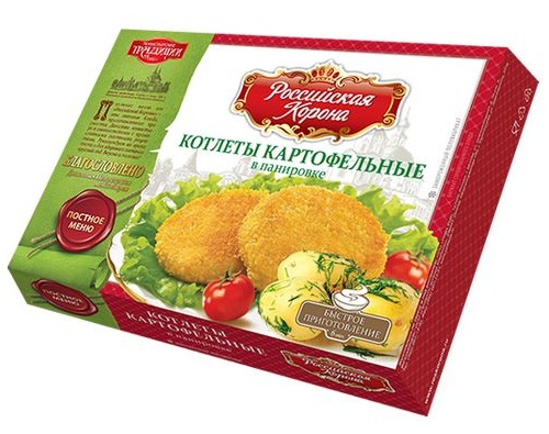 РОССИЙСКАЯ КОРОНА котлеты картофельные в панировке 300г