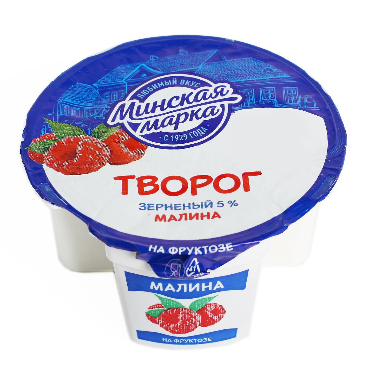 Минская марка творог зернёный малина 5% 140г Минская марка творог зернёный малина 5% 140г