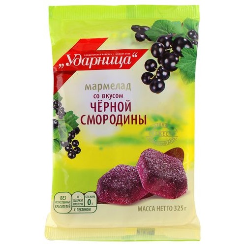 Ударница мармелад со вкусом черной смородины 325г Ударница мармелад со вкусом черной смородины 325г