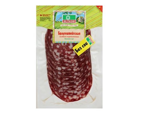 ВЕЛКОМ колбаса Брауншвейгская сырокопченая нарезка 150г