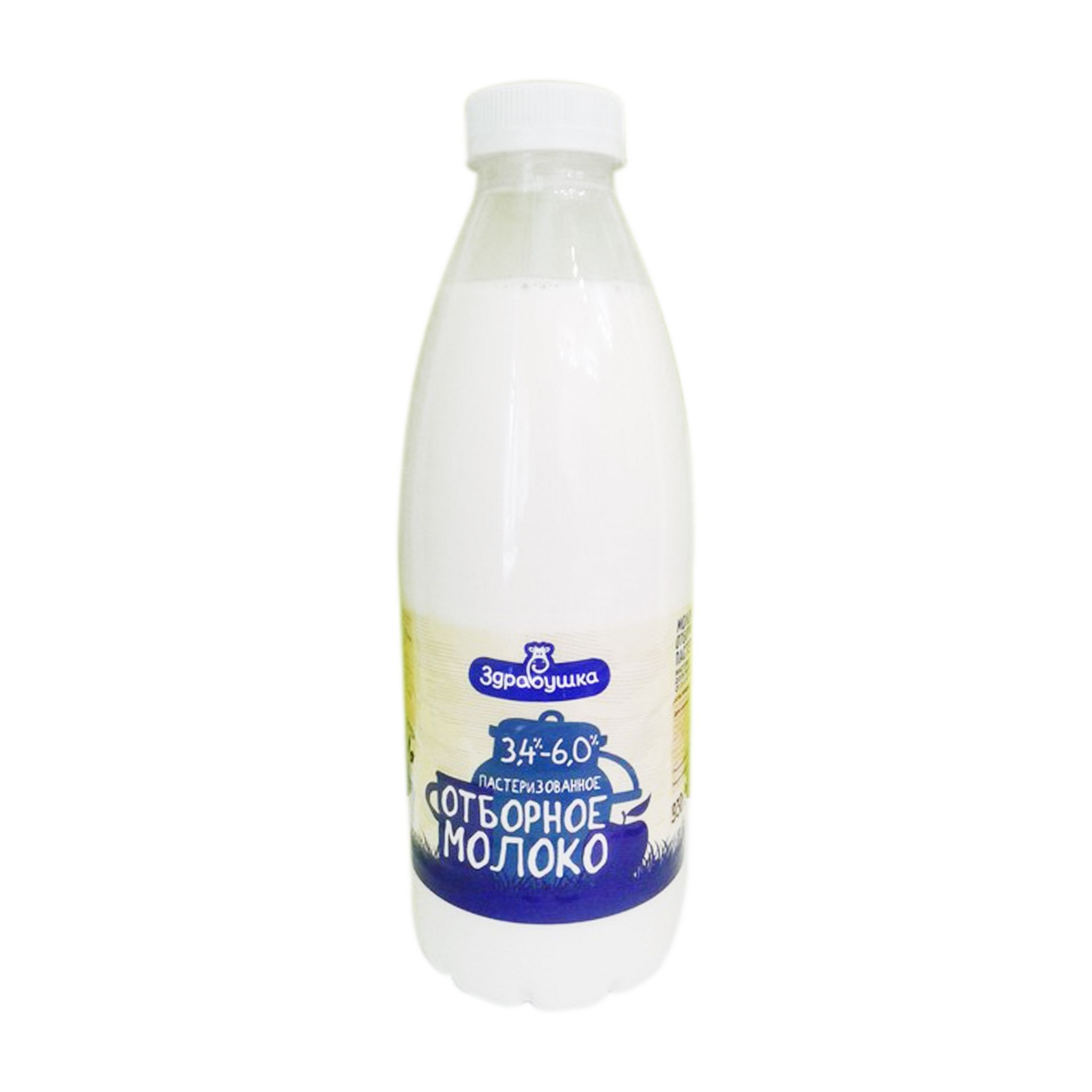 Здравушка молоко отборное пастерилизованное 3,4-6,0 % 930г